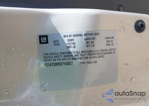 2009 Chevrolet Cobalt Lt from USA, damaged, VIN 1G1AT58H597192631